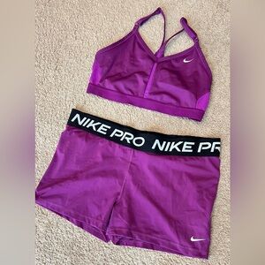 Nike Pro Sports Bra and Shorts Set